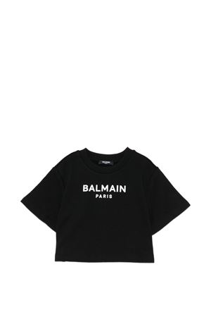 t-shirt in cotone nero BALMAIN PARIS KIDS | BY4A01Z3183930BC